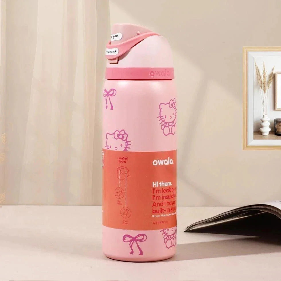 Owala x Hello Kitty 32oz Pink Rose Quartz Water Bottle Limited